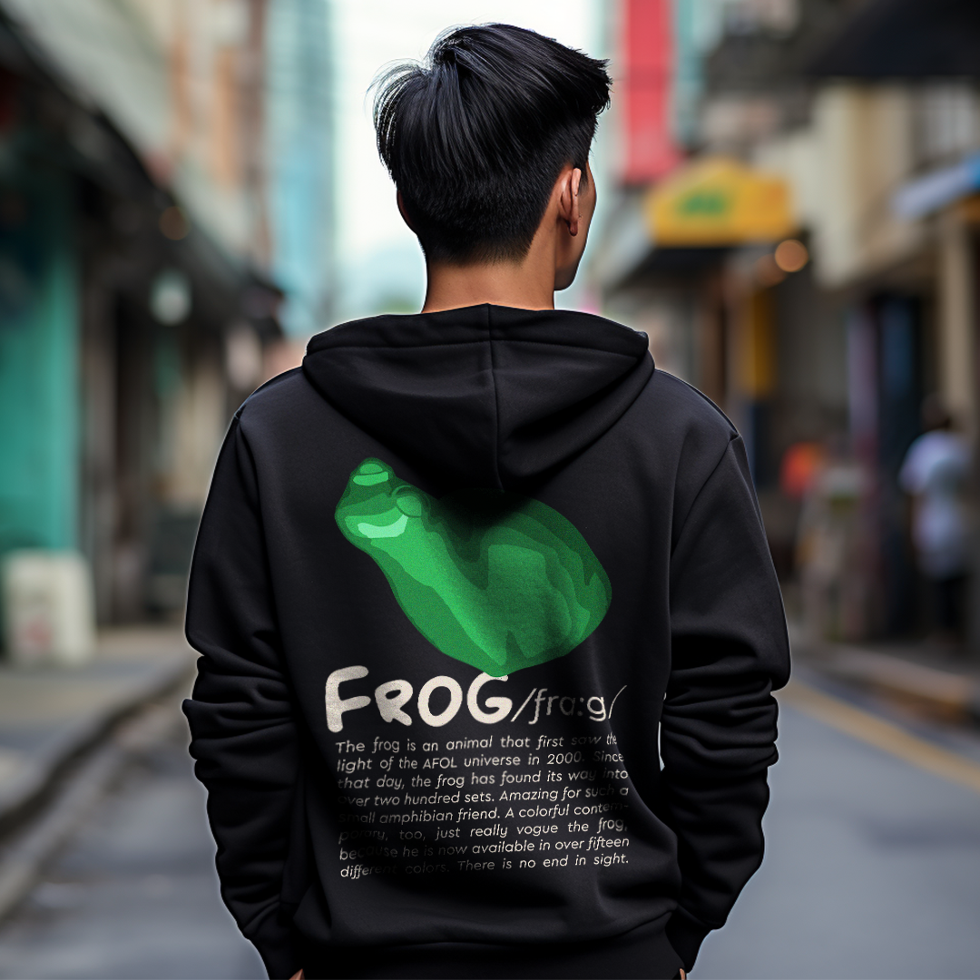 Hoodie - Frog - Black/Green