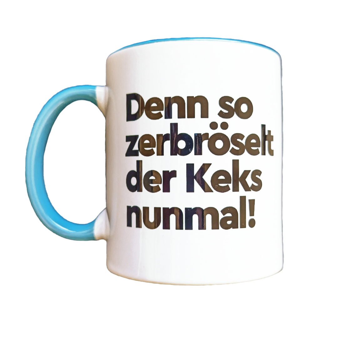 Tasse - 300 ml - 1.Auflage - weiß/türkis